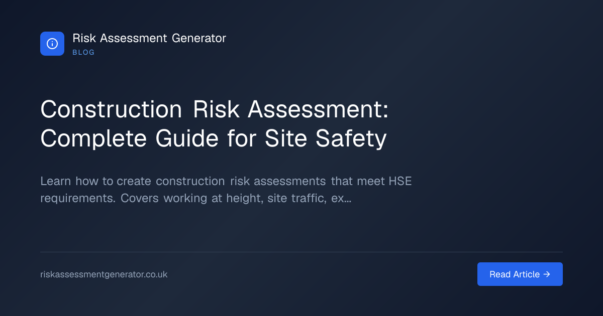 Construction Risk Assessment: Complete Guide for Site Safety | Risk ...