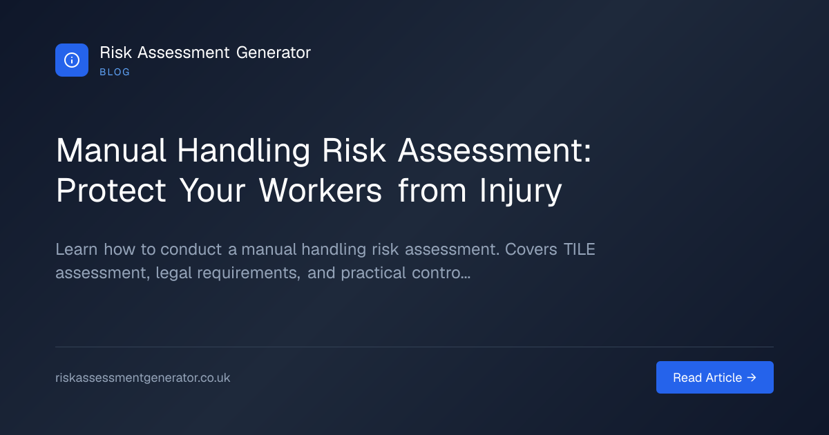 Manual Handling Risk Assessment: Protect Your Workers from Injury ...