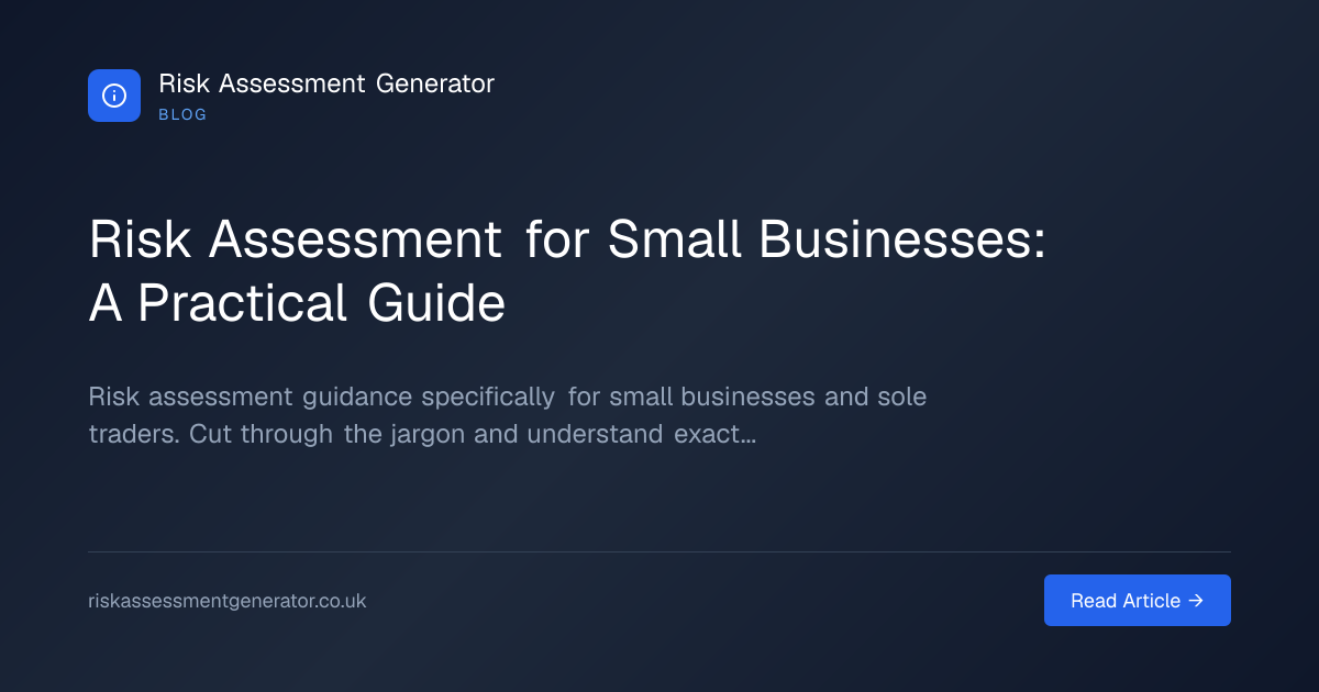 Risk Assessment for Small Businesses: A Practical Guide | Risk ...