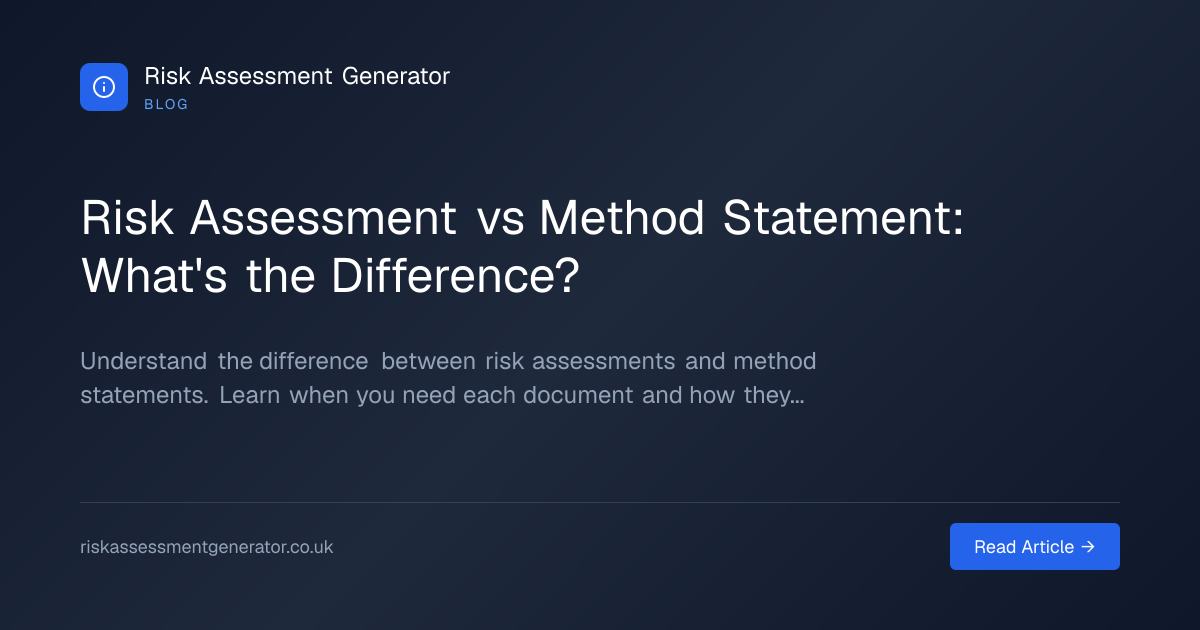 Risk Assessment vs Method Statement: What's the Difference? | Risk ...